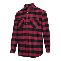 Tentsmuir Heavyweight Flannel Shirt RedBlack Check S von Hoggs of Fife