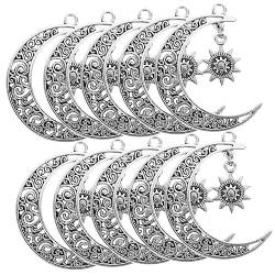 Hohopeti 10 Stück Mond Sonne Anhänger Sonne Und Mond Charms Einzigartiger Stil Charms Anhänger Sonne Mond Charm Charms Mond Und Sonne Halskette DIY von Hohopeti