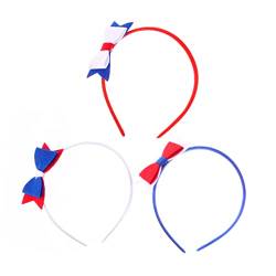 Hohopeti Rot 3St Unabhängigkeitstag Stirnband Unabhängigkeitstag Haarband Stirnband-Dekor Stirnbandschleife Krawatte Tag der Unabhängigkeit Schleifenstirnbänder von Hohopeti