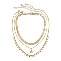 Hoisy Choker Kette, Kette Mit Anhänger Gold Damen Gold Stern Kette Halskette für Damen Mädchen von Hoisy