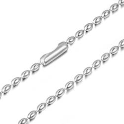 Hoisy Coole Halskette Herren, Männer Halskette Edelstahl Silber Andere Verschlussart Korn Größe 60CMx3.2MM Herren Ketten Schmuck Halskette von Hoisy