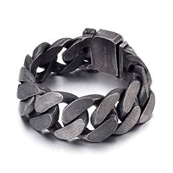 Hoisy Herren-Armbänder, Edelstahl, schlicht und stilvoll, Gliederarmband, Größe 250 x 25 mm von Hoisy