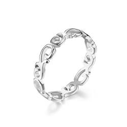 Hoisy Ring Damen Edelstahl, Deko Silber Ring Keltischer Knoten Silber Größe 57 Eheringe Antragsring für Frauen von Hoisy