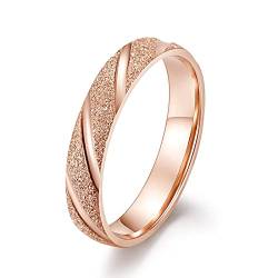 Hoisy Ringe Damen Mode, Ringe Damen Gold Rose Einfach Roségold Größe 65 Eheringe Antragsring für Frauen von Hoisy