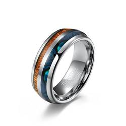 Hoisy Ringe Männer Tungsten, Tungsten Ring Männer Gebogenes Furnier Farbe Größe 65 Men Fashion Schmuck Ehering von Hoisy