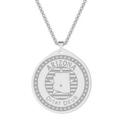 American States Collection - Georgia Anhänger Halskette für Männer Frauen Edelstahl Persönlicher GA Charm Choker Kette Schmuck Geschenk von Hokech