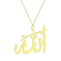 Anhänger Halskette für Frauen Mädchen Edelstahl zierlicher Brief Charm Halskette Geschenk für sie minimalistischen religiösen Schmuck von Hokech