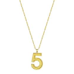 Arabische Zahl Anhänger Halskette für Frauen Männer Glückszahl Halskette Choker Collier Handgemachte vergoldete Schmuck Geschenk von Hokech
