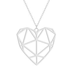 Dainty Origami Herz Anhänger Halskette für Frauen Mädchen hohle Liebeszauber Halskette Halsband Muttertag Schmuck Geschenk für Mama von Hokech