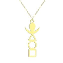 Das Symbol der vier Elemente Anhänger Halskette für Frauen Mädchen Edelstahl Elemente Charme Halskette Schmuck Geschenk von Hokech
