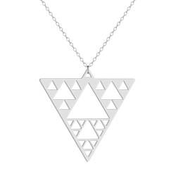Dreieck Anhänger Halskette für Frauen Mädchen Edelstahl Heiliger geometrischer Charme Halskette Mathe Schmuck Geschenk von Hokech
