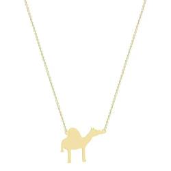 Dromedar arabische Kamelsilhouette geformte Anhänger Halskette in silberner Farbe minimalistischer handgefertigter Tierschmuck von Hokech