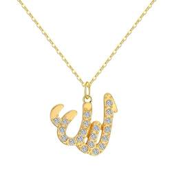 Goldener muslimischer Anhänger arabischer Kuran Doa Schmuck islamischer Allah zierlich arabische Halskette religiöser Glaube Muslim von Hokech