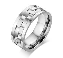 Herren Spinner Ring Drehbarer Ehering Runde Ringe Klassische Goldfarbe 9mm Herren-Partyschmuck von Hokech