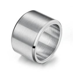 Hochwertiger 15mm klobiger gebürsteter Edelstahlring für Männer Punk Vintage Silber Farbe Hochzeitsschmuck Geschenke von Hokech