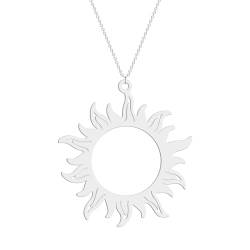 Hohle Sonne Gesicht Kreis Anhänger Halskette für Frauen Mädchen Edelstahl Laser geschnitten Tribal Sonne Charm Kette Party Schmuck von Hokech