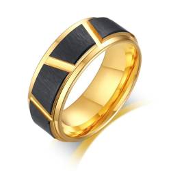 Hokech Cooler Besatz entworfene Ringe für Männer Goldfarbe und Schwarzton 8MM Wolframkarbid Eheringe Anel Accessoire von Hokech
