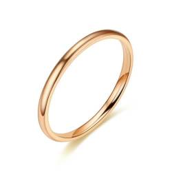 Hokech Einfacher 2mm dünner Ring für Frau 4 Farben Edelstahl Eleganter Partyschwanz Ehering Schmuck Party Geschenke von Hokech