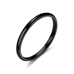 Hokech Einfacher 2mm dünner Ring für Frau 4 Farben Edelstahl Eleganter Partyschwanz Ehering Schmuck Party Geschenke von Hokech