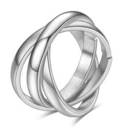Hokech Eleganter Kreis Liebesversprechen Ringe für Frauen Gold Silber Farbe Edelstahl Ehering Dame Geschenke Schmuck von Hokech