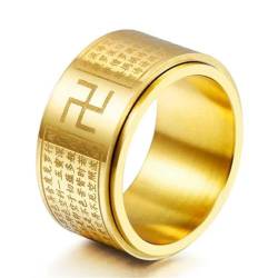 Hokech Exquisiter Edelstahl Herz Meridian Drehbarer Ring Männer Und Frauen Zeigefinger Ring Buddhistischer Schmuck Geschenke von Hokech