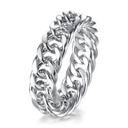 Hokech Gold Silber Farbe 316L Edelstahl Ehering Kubanische geformte Ringe für Frauen Eleganter Punk Gothic Schmuck Geschenke von Hokech