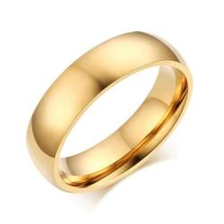 Hokech Goldfarbene Eheringe Ring für Frauen Männer Schmuck 6mm Edelstahl Verlobungsring von Hokech