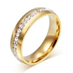 Hokech Goldfarbene Eheringe Ring für Frauen Männer Schmuck 6mm Edelstahl Verlobungsring von Hokech