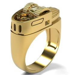 Hokech Kreative geometrische hellere Form Herrenring Gold- und Silberfarben Männliche ungewöhnliche Ring-Accessoires Einzigartiges Design Schmuck Geschenke von Hokech