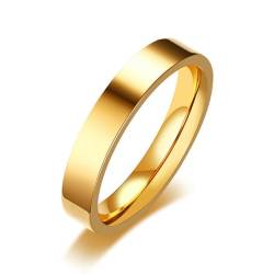 Hokech Neue goldene Farbe hochwertige Edelstahl Unisex-Eheringe für Frauen Männer Liebhaber Jubiläumsschmuck Geschenk von Hokech