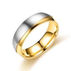 Hokech New Fashion Goldfarbener Kristall 316L Edelstahl-Ehering für Frauen und Männer von Hokech