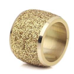 Hokech Ring heiße Verkäufe 16MM goldfarbenes Schrubben Edelstahl Ehering für Männer Frauen von Hokech