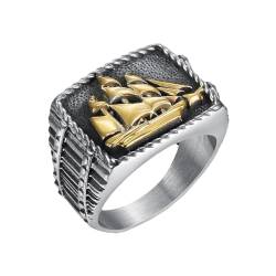 Hokech Vintage Edelstahl Wikinger Segelring Männer Nordischer Pirat Matrose Amulett Wikinger Ring Punk Biker Schmuck Geschenk von Hokech