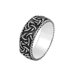 Hokech Vintage Odin Celtics Knoten Trinity Ring für Männer Junge Nordic 316L Edelstahl Wikinger Ring Männer Amulett Mode Schmuck Geschenk von Hokech