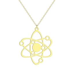 Hollow Atom Anhänger Halskette für Frauen Mädchen Edelstahl Wissenschaft Charme Halskette Kohlenstoffatom Physik Schmuck Geschenk von Hokech