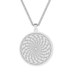 Illusion von Amulett Halskette Anhänger für Frauen Männer Edelstahl geometrische Hypnose Charm Talisman Scheibe Schmuck Geschenk von Hokech