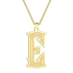 Initiale Brief Halskette Männer Frauen Edelstahl Initiale Charm Anhänger Halskette Personalisierte A-Z Großbuchstaben Kette von Hokech