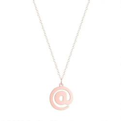 Internet-Symbol AT Brief Halskette Edelstahl Halskette für Frauen Mädchen E-Mail-Zeichen Einzigartiges hohles Design von Hokech