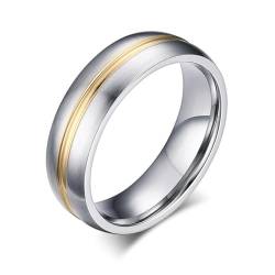 Klassischer einfacher Ring für Männer 8mm Edelstahl Ehering Dünn gefüttert Allianz lässig männlich Herren Anel Jubiläum von Hokech