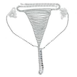 Körperkette Schmuck für Frauen Gürtel Bikini Plus Größe String Verstellbar Sexy Strass Höschen Dessous Exotische String Unterwäsche von Hokech