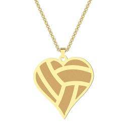 Liebe herzförmige gravierte Basketball-Anhänger Halskette für Frauen Männer Edelstahl Charm Kette Choker Schmuck Geschenk von Hokech