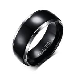 Männer Titan Ringe Schwarz Männer Verlobung Eheringe Schmuck 8mm breit Hochglanz Ring Hohe Qualität 100% Titan von Hokech