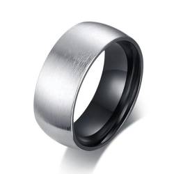 Mode 8mm matte Oberfläche Ringe für Männer Schwarz Silber Farbe Edelstahl männlicher Schmuck Party Geschenke von Hokech