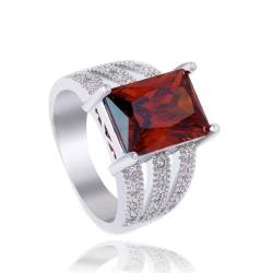 Mode Luxus Roter Kristall Zirkon Ringe für Frauen Elegante weibliche Dame Hochzeit Verlobungsringe Romantischer Valentinstag Schmuck Geschenk von Hokech