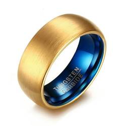 Neue Blaugoldfarbe 100% Wolframkarbid Ehering für Männer Frauen Hochzeit Punk Vintage Ring Schmuck Geschenke von Hokech