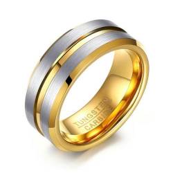 Neue goldfarbene 8mm Tungsten Ringe für Herren von Hokech