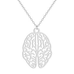 Neurologie Gehirn Anhänger Halskette für Frauen Mädchen Edelstahl Psychologe Charme Halskette Biologie Schmuck Geschenk von Hokech