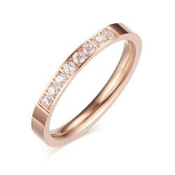 Niedliche 3mm romantische Hochzeit Verlobungsringe Frauen AAA+ CZ Stein Gold Schwarz Silber Farbe von Hokech