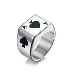 Punk Hip Hop Gambler Lucky Ace of Hearts/Ace of Spades Ring für Männer Frauen Mode Hip Hop Poker Ring Schmuck Geschenk von Hokech