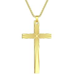 Schwarz Titanstahl Kiel Halskette Kreuz Halskette Persönlichkeit Schmuck Christlicher Katholischer Schmuck Geschenke für Männer Frauen von Hokech